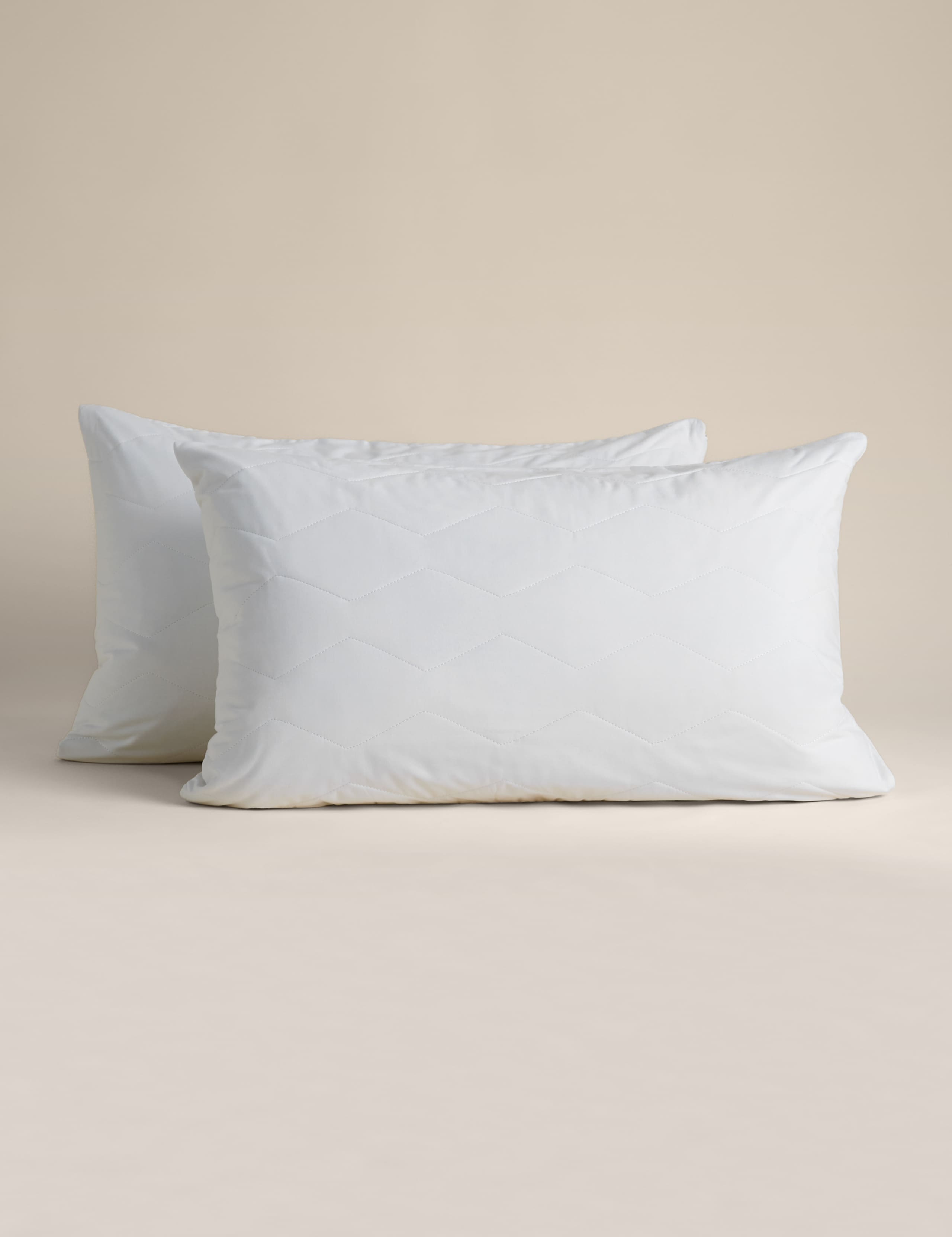 Pure cotton quilted pillow protectors pack of two, imported from the UK