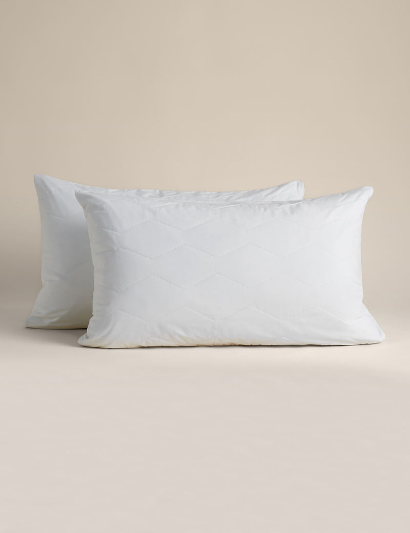 Pure cotton quilted pillow protectors pack of two, imported from the UK
