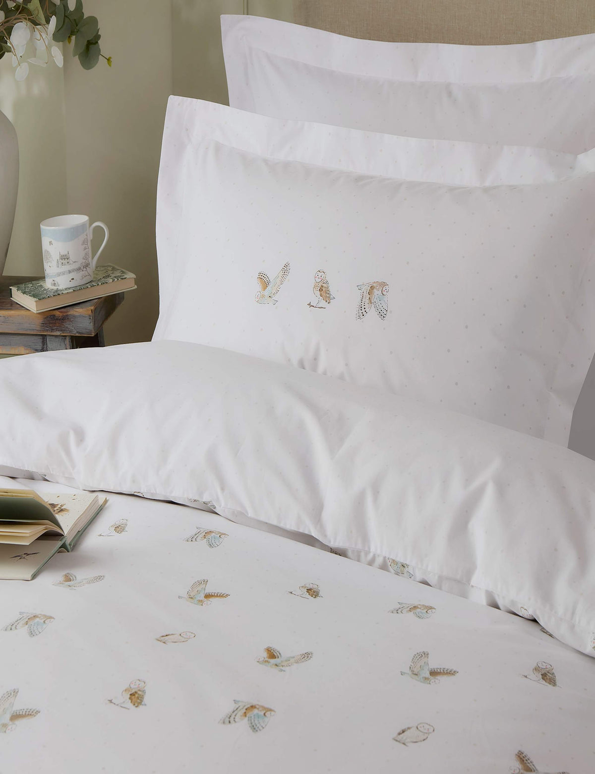 Sophie Allport Snowy Owls pillowcases 2pk (British brand)