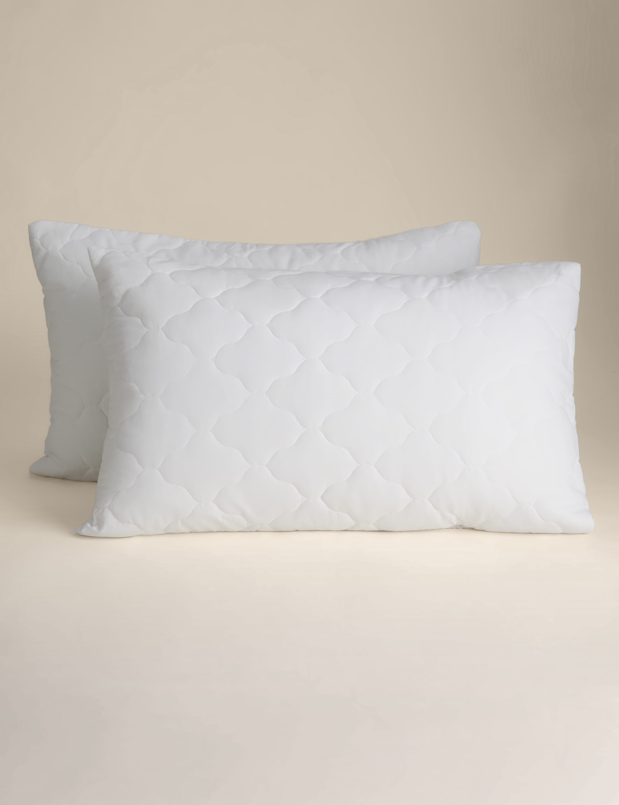 Quilted waterproof pillow protectors set of 2, imported from the UK