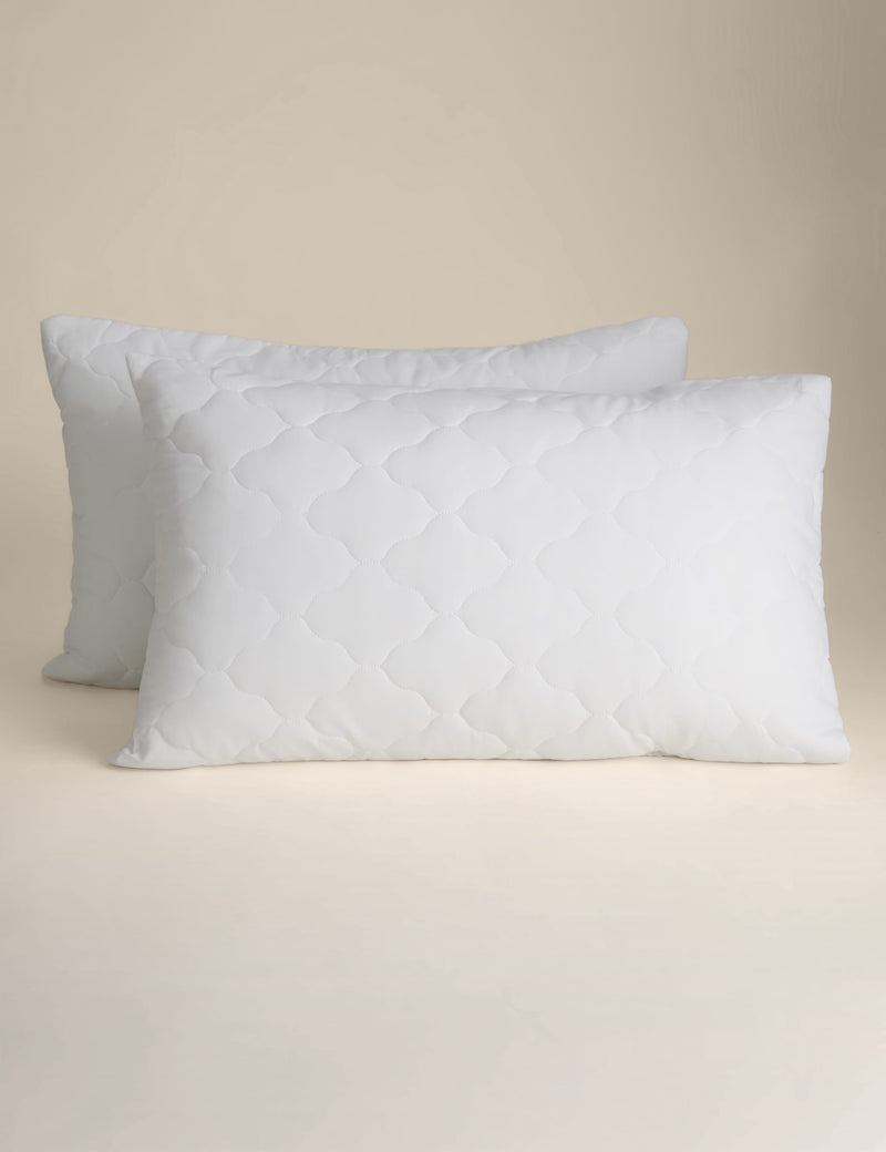 Quilted waterproof pillow protectors set of 2, imported from the UK