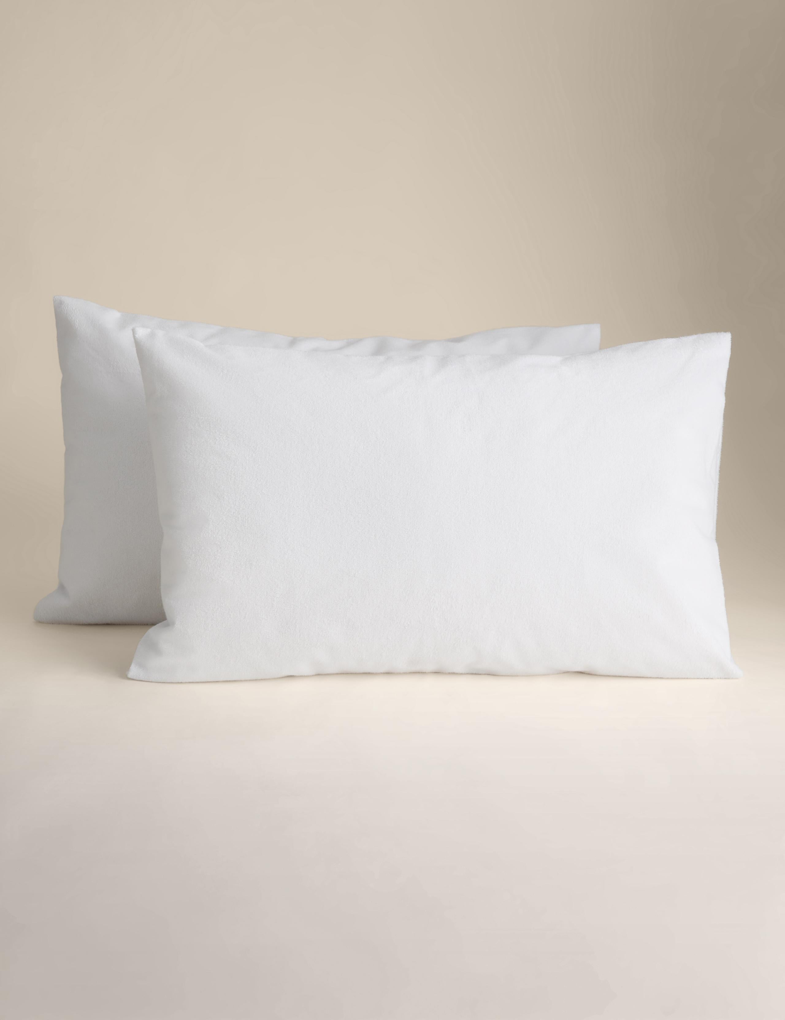 Sleep Solutions waterproof terry pillow protector 2pk (British brand)