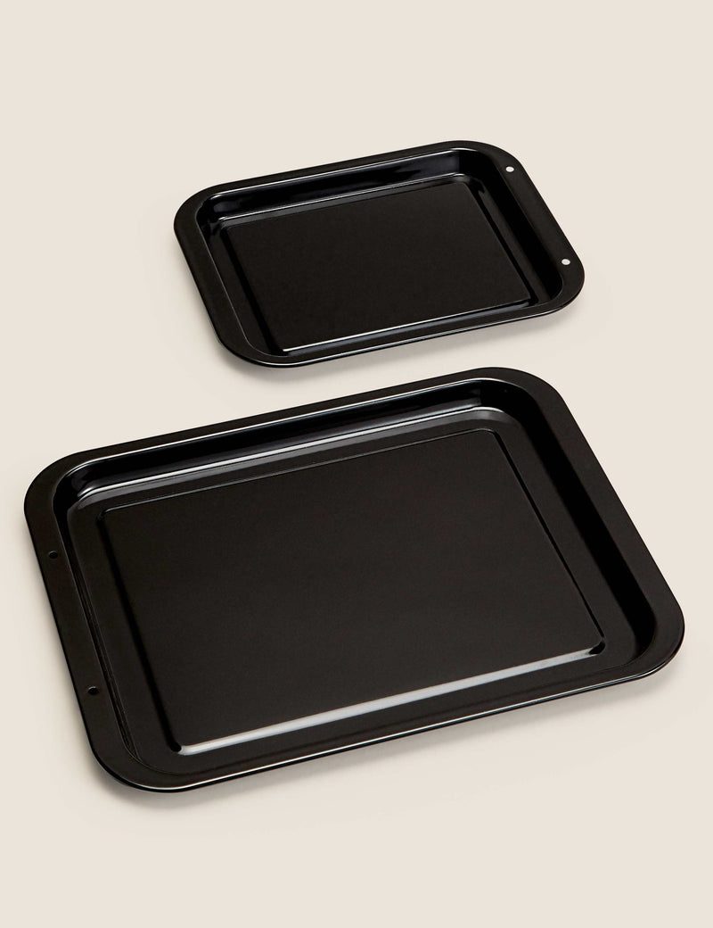 vitreous enamel oven trays 2-pack (British brand)