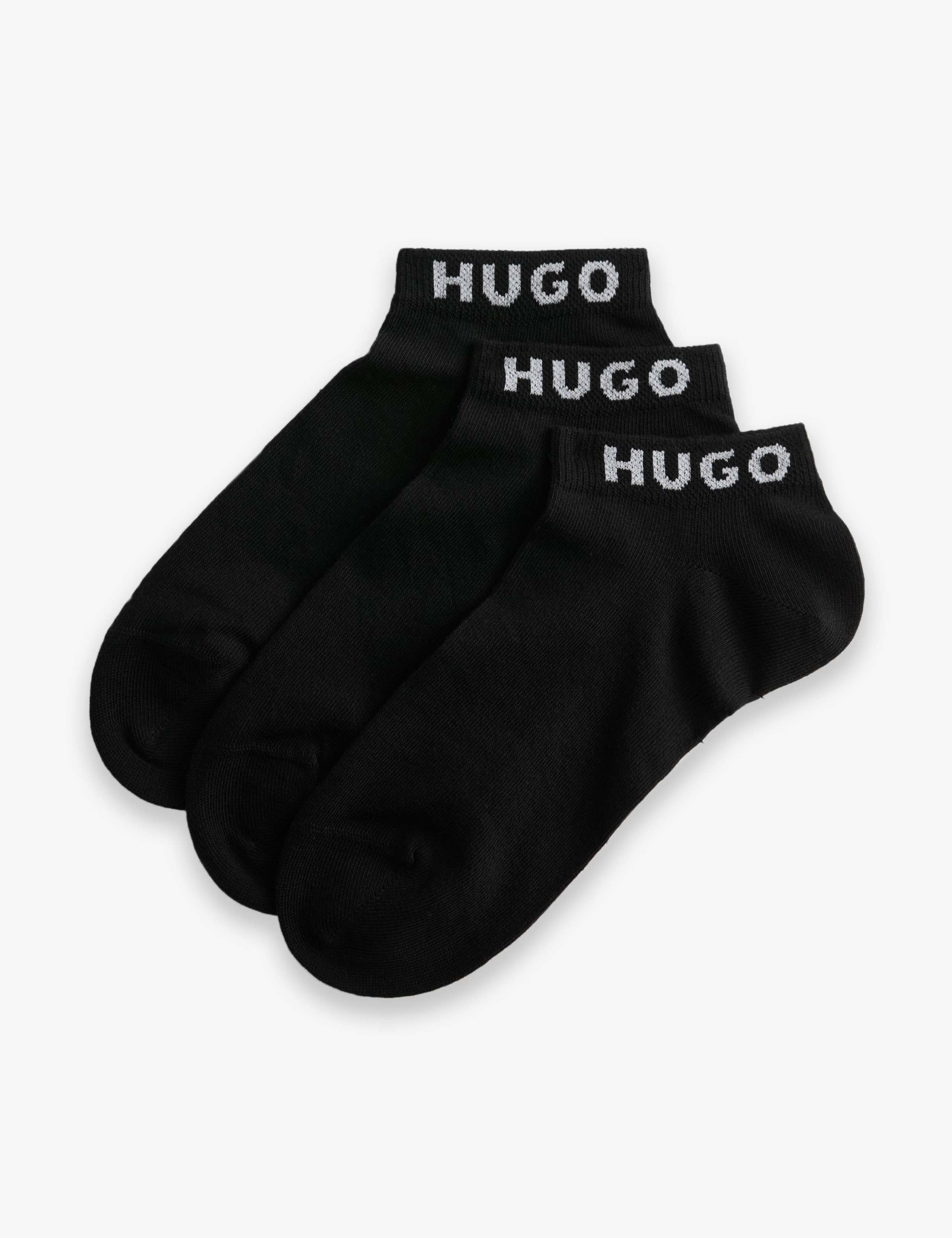 جوارب رياضية قطنية غنية بالشعار من HUGO، عبوة من 3 قطع (علامة تجارية بريطانية)