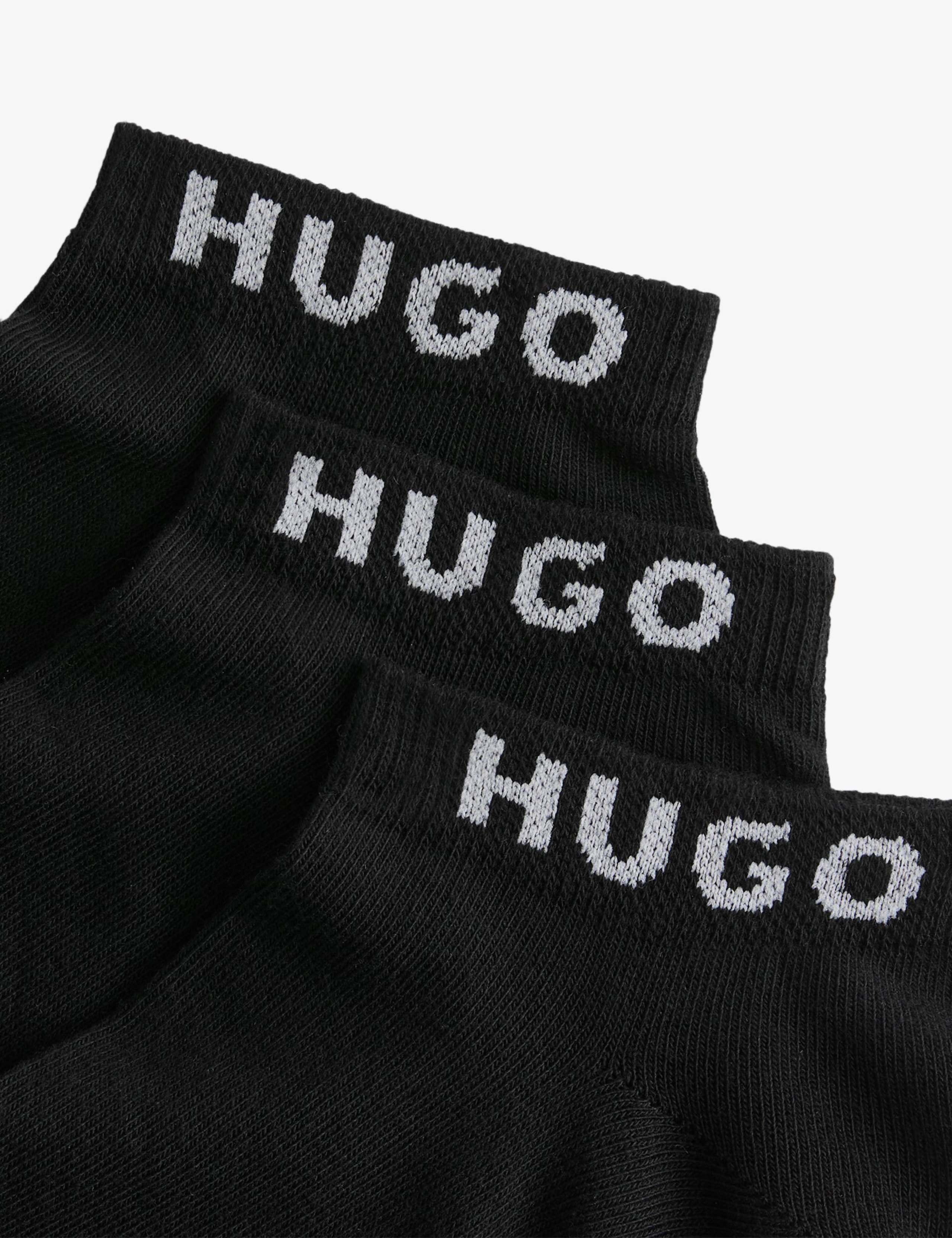 جوارب رياضية قطنية غنية بالشعار من HUGO، عبوة من 3 قطع (علامة تجارية بريطانية)