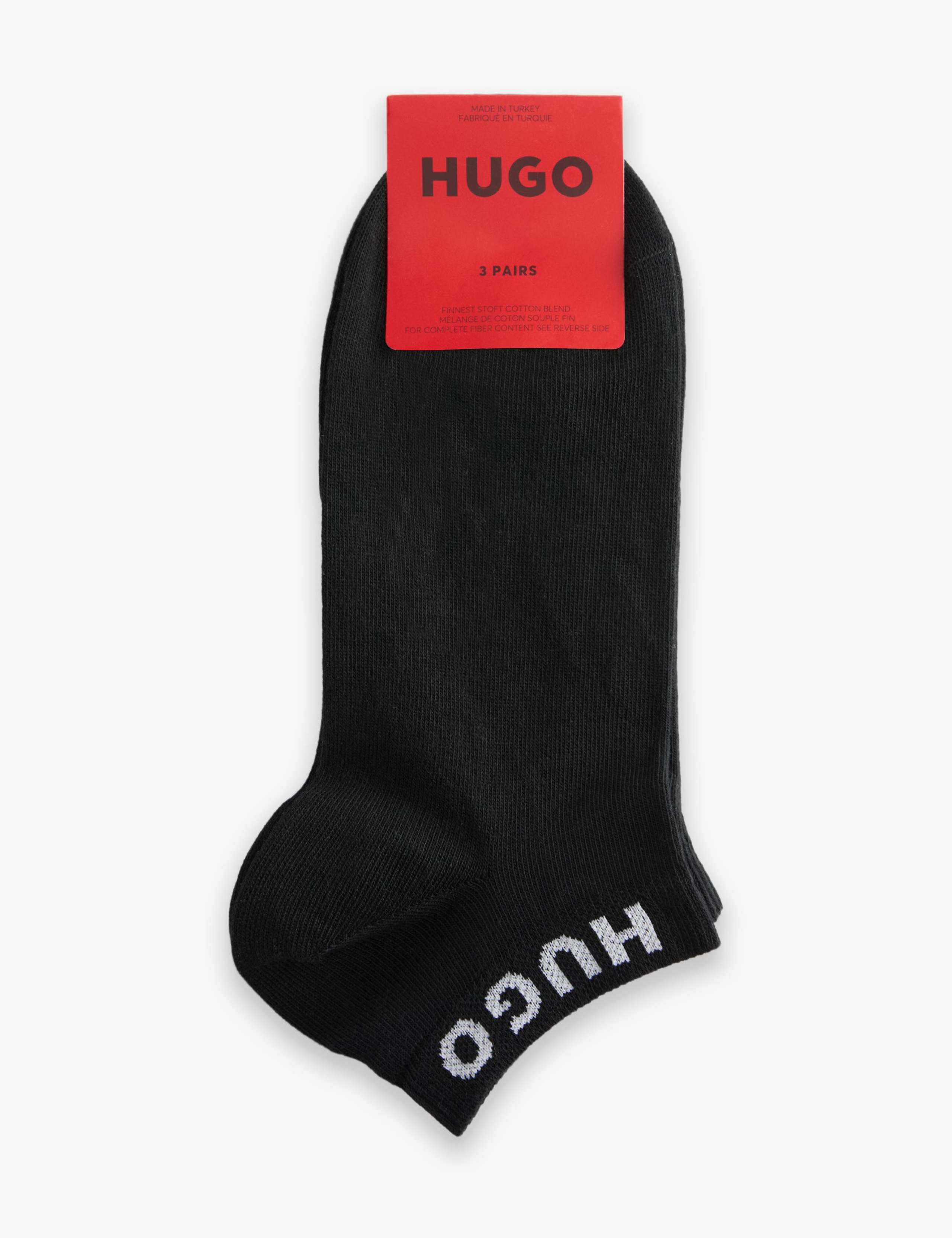 جوارب رياضية قطنية غنية بالشعار من HUGO، عبوة من 3 قطع (علامة تجارية بريطانية)