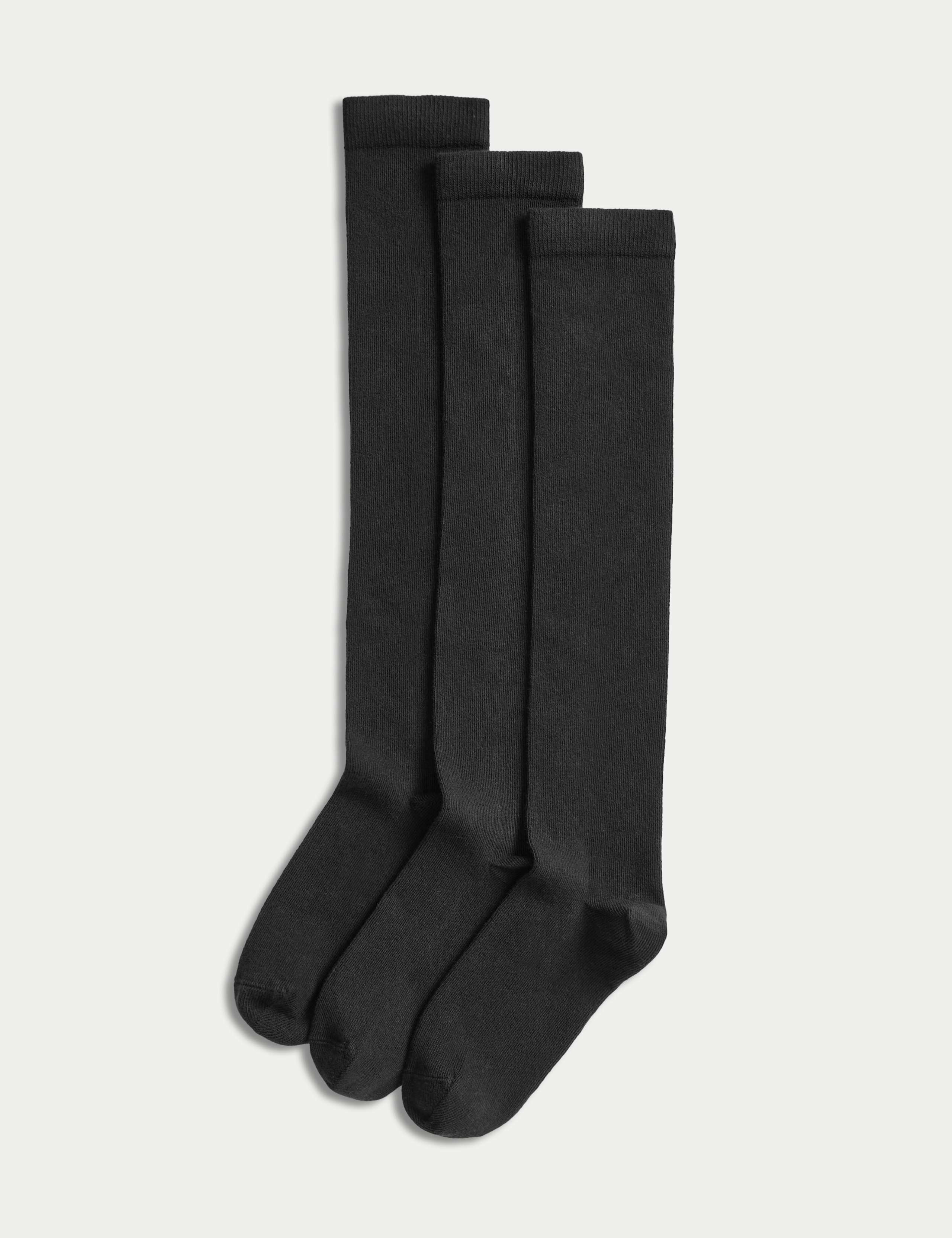 Cotton rich over the knee socks 3 pack (British brand)