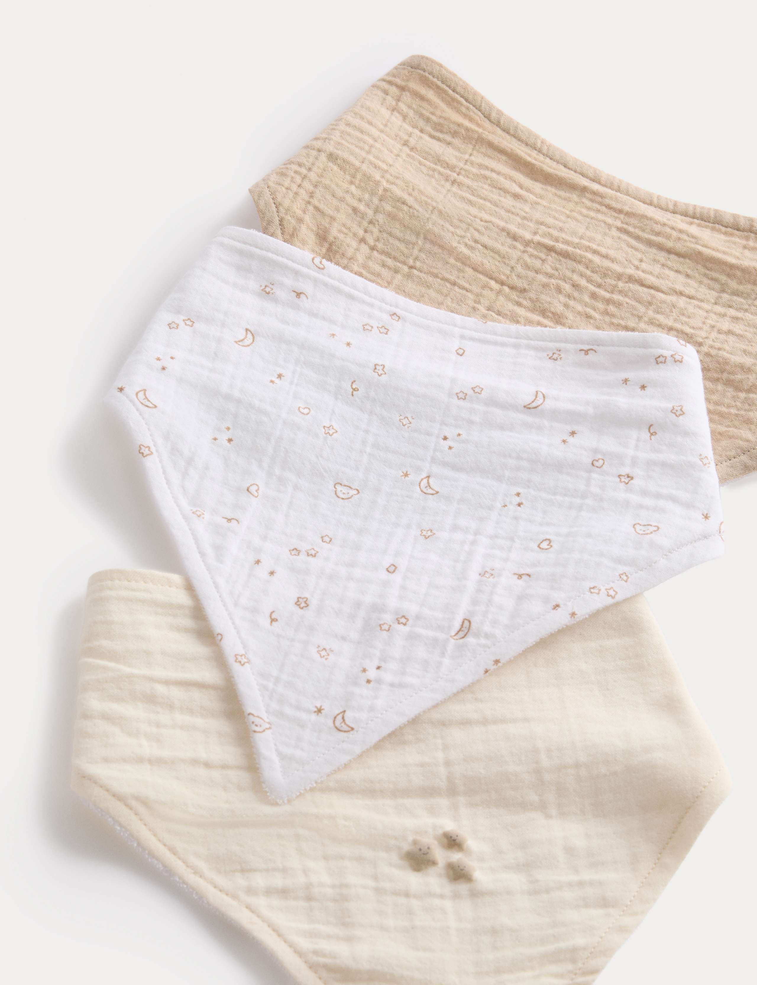 Absorbent cotton rich patterned baby bibs 3 pack, imported from the UK