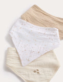 Absorbent cotton rich patterned baby bibs 3 pack, imported from the UK