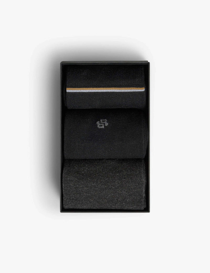 BOSS 3-pack cotton rich socks gift box - British product