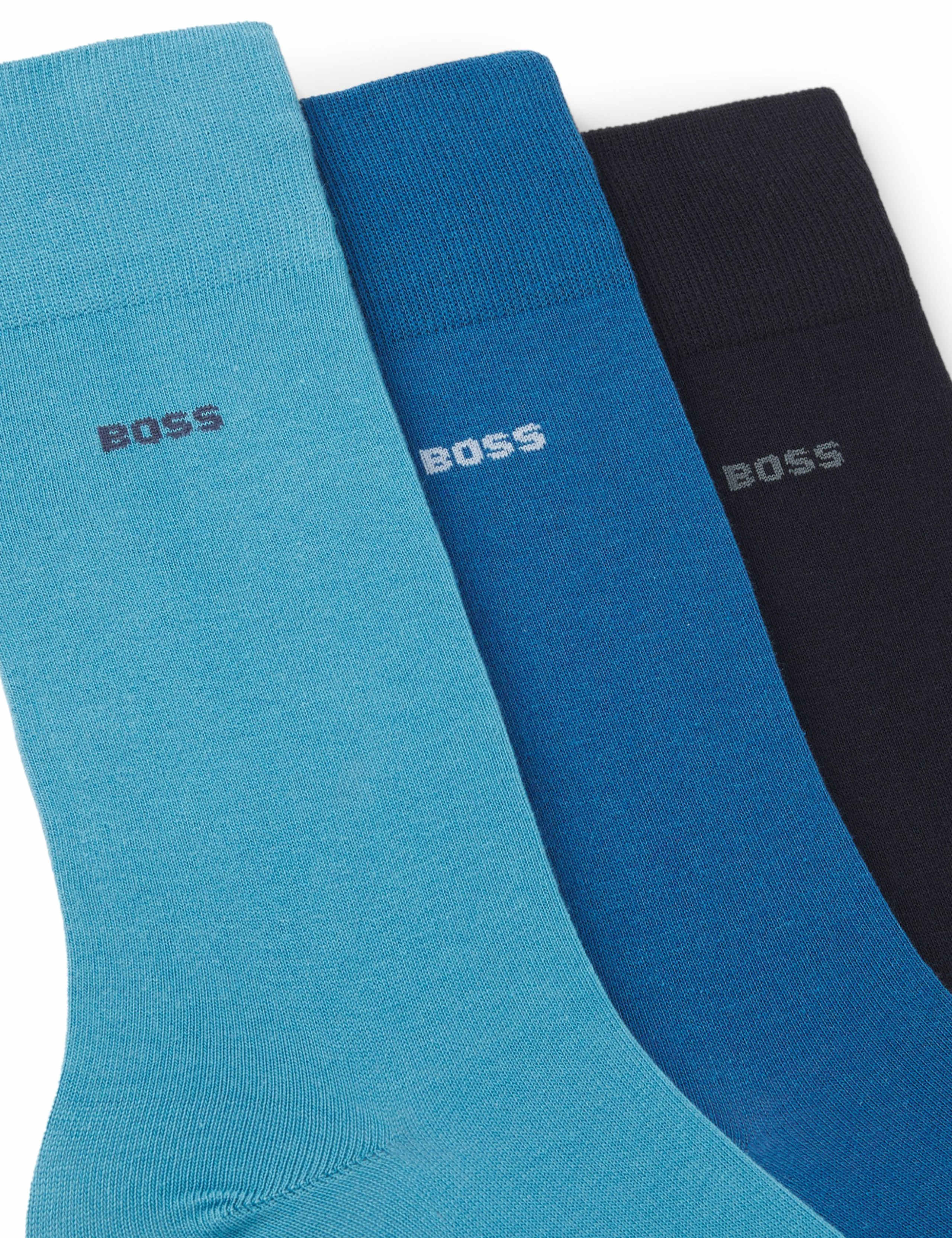 BOSS cotton rich socks 3 pack in choice colours (British brand)