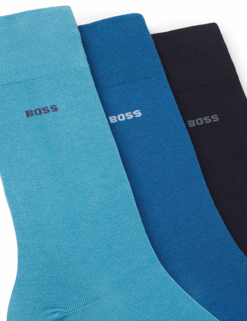 BOSS cotton rich socks 3 pack in choice colours (British brand)