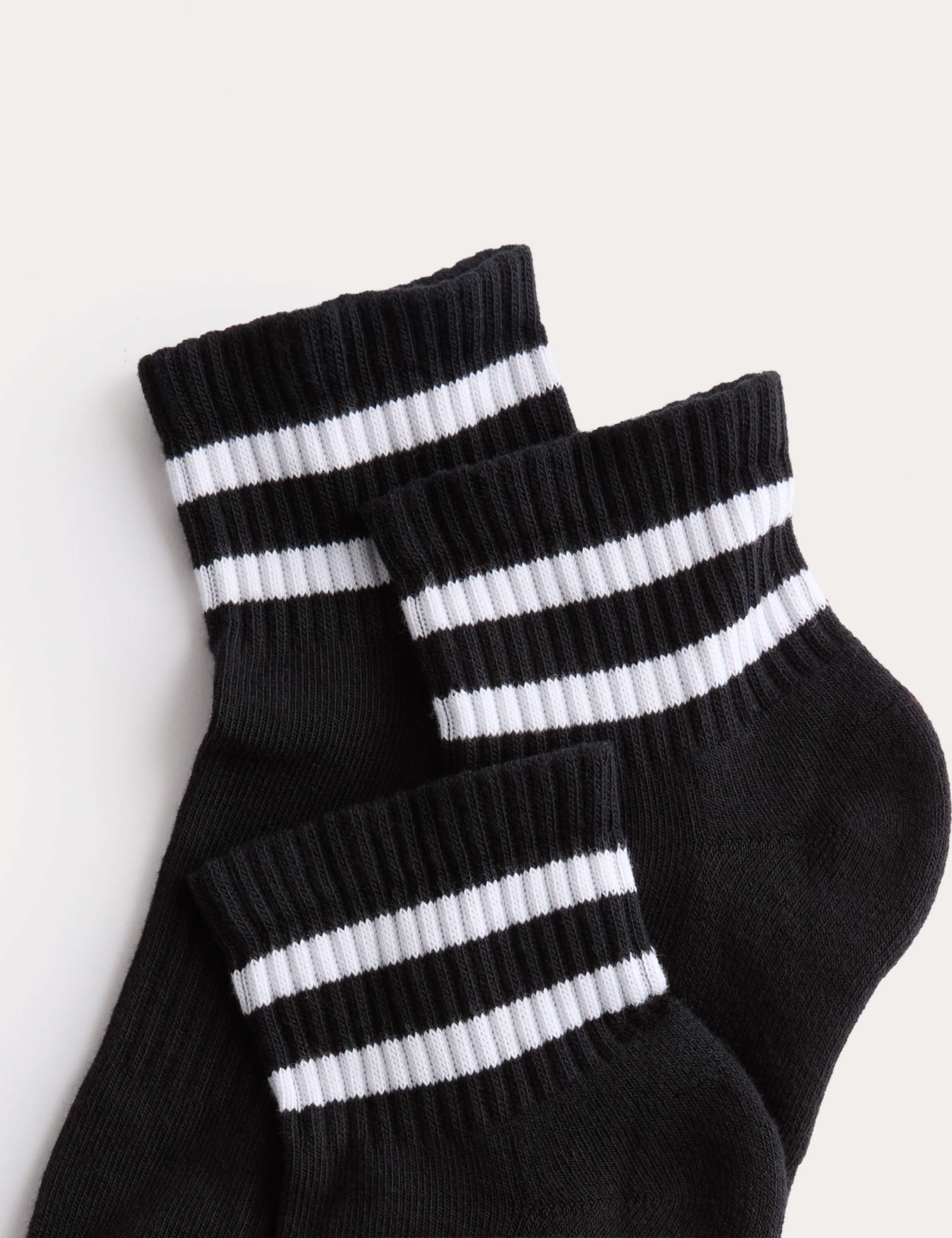 Goodmove cotton rich striped quarter socks 3 pack, imported from the UK