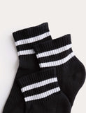 Goodmove cotton rich striped quarter socks 3 pack, imported from the UK