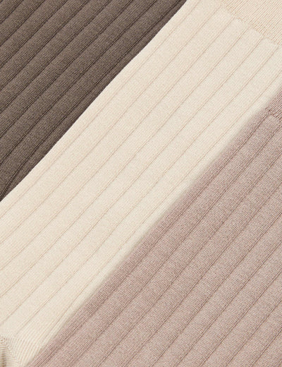 M&S Autograph 3 Pack Egyptian Cotton Rich Ribbed Socks- Buy online at McGrocer