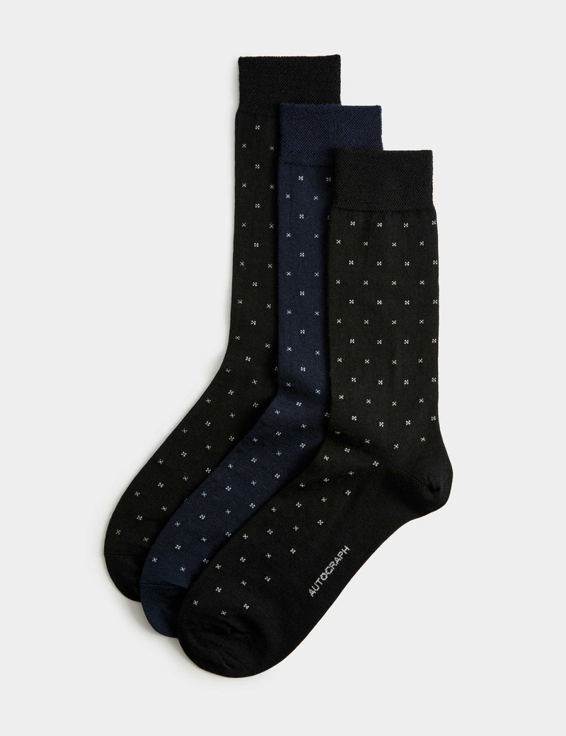 Autograph merino wool socks 3-pack geometric - British product