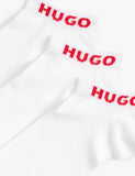 HUGO logo cotton rich trainer socks 3 pack (British brand)