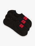 HUGO Lot de 3 chaussettes de sport en coton riches, look invisible, version UK