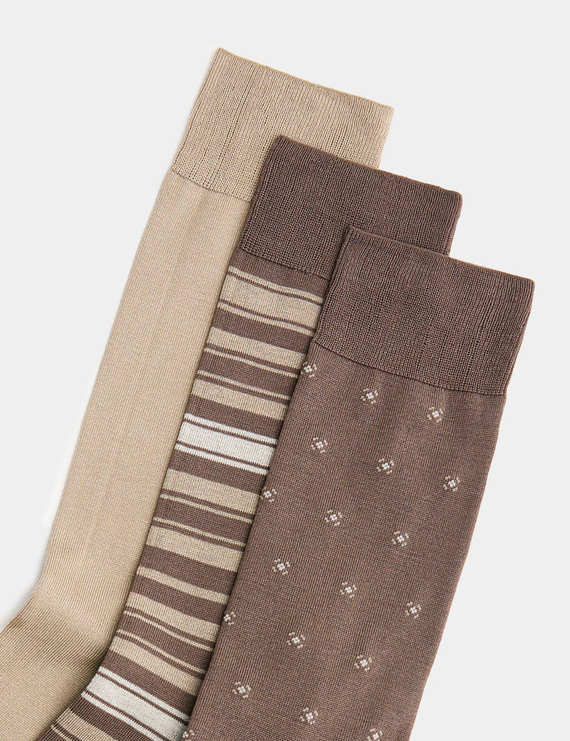 Autograph 3 pack mercerised cotton rich socks (British brand)