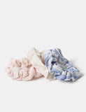 Mini stripe scrunchies 3 pack in polyester (British brand)