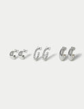 Mixed hoop earrings 3 pack in zinc alloy (British brand)