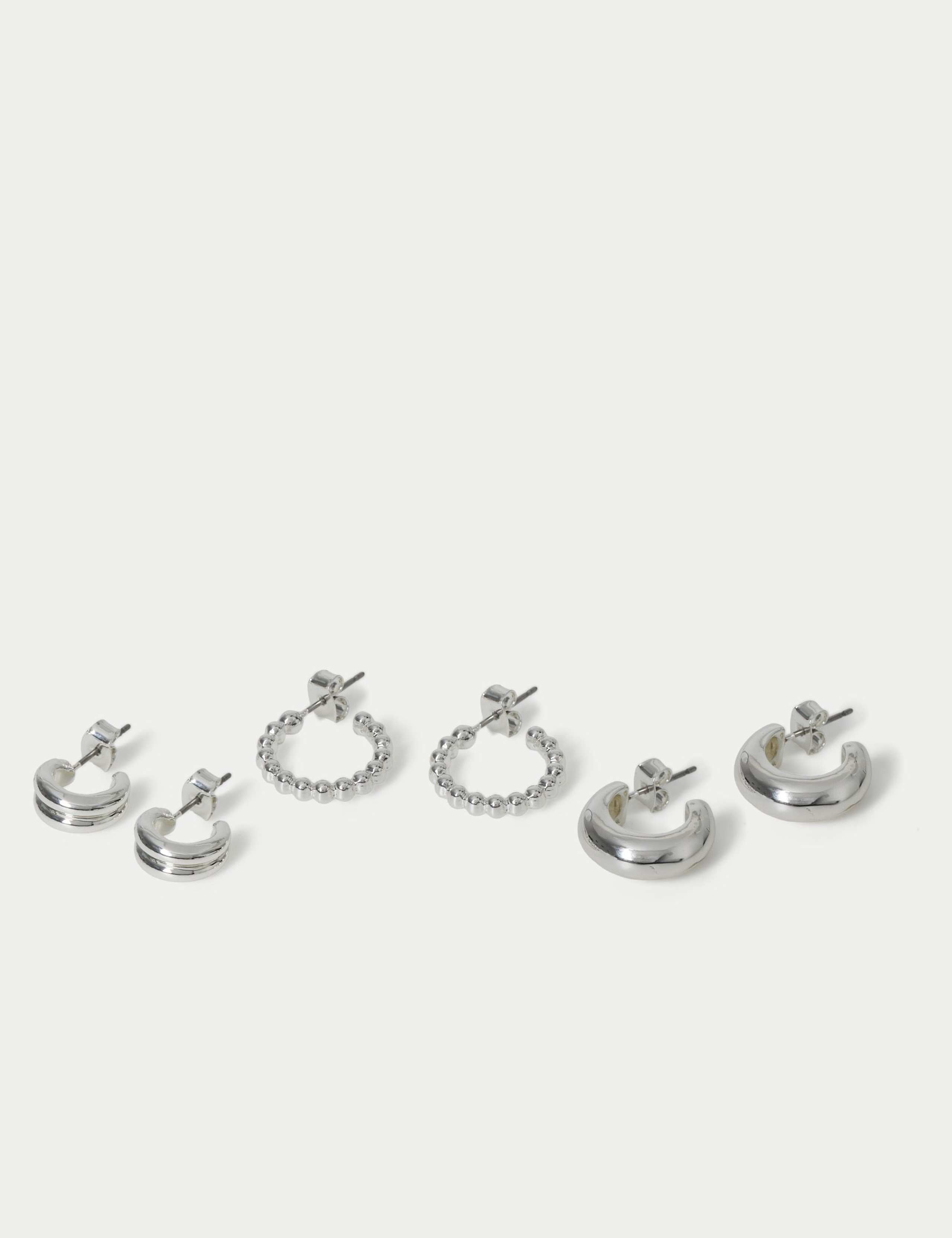 Mixed hoop earrings 3 pack in zinc alloy (British brand)