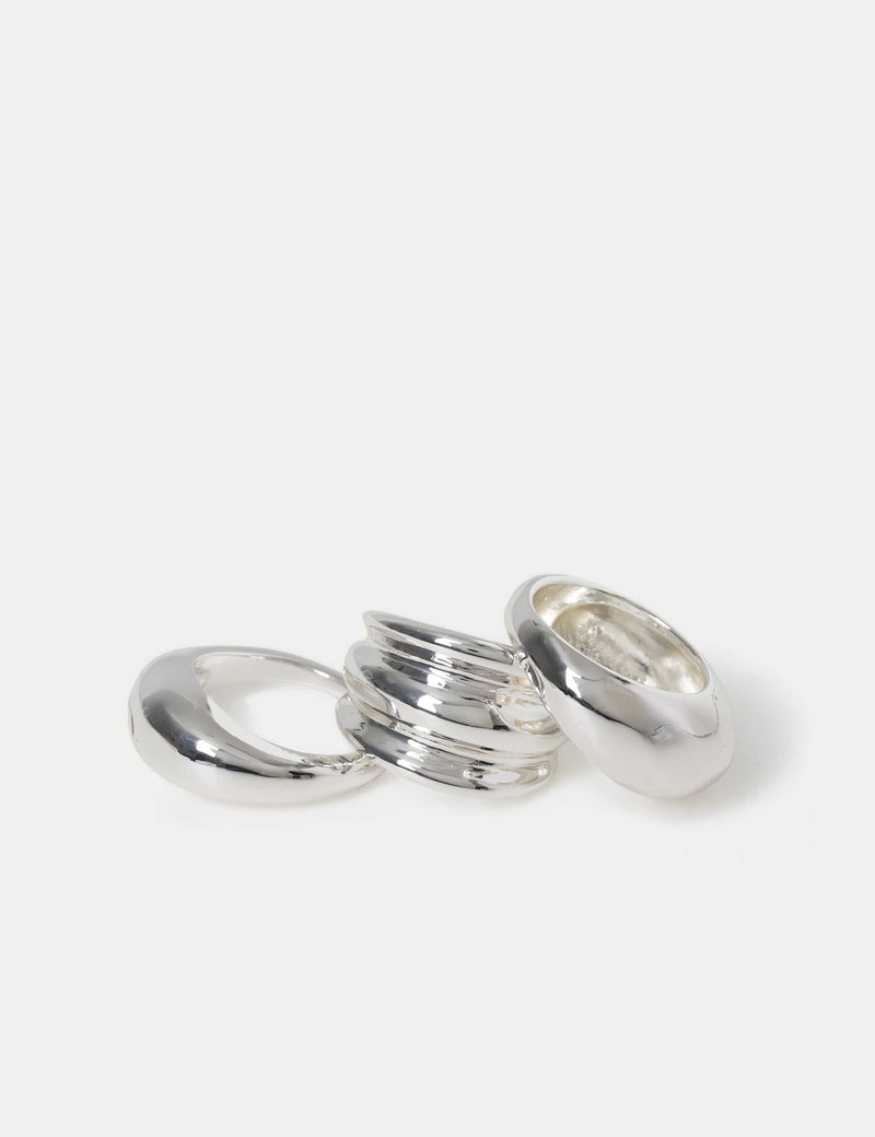 3 pack mixed metal rings set (British brand)