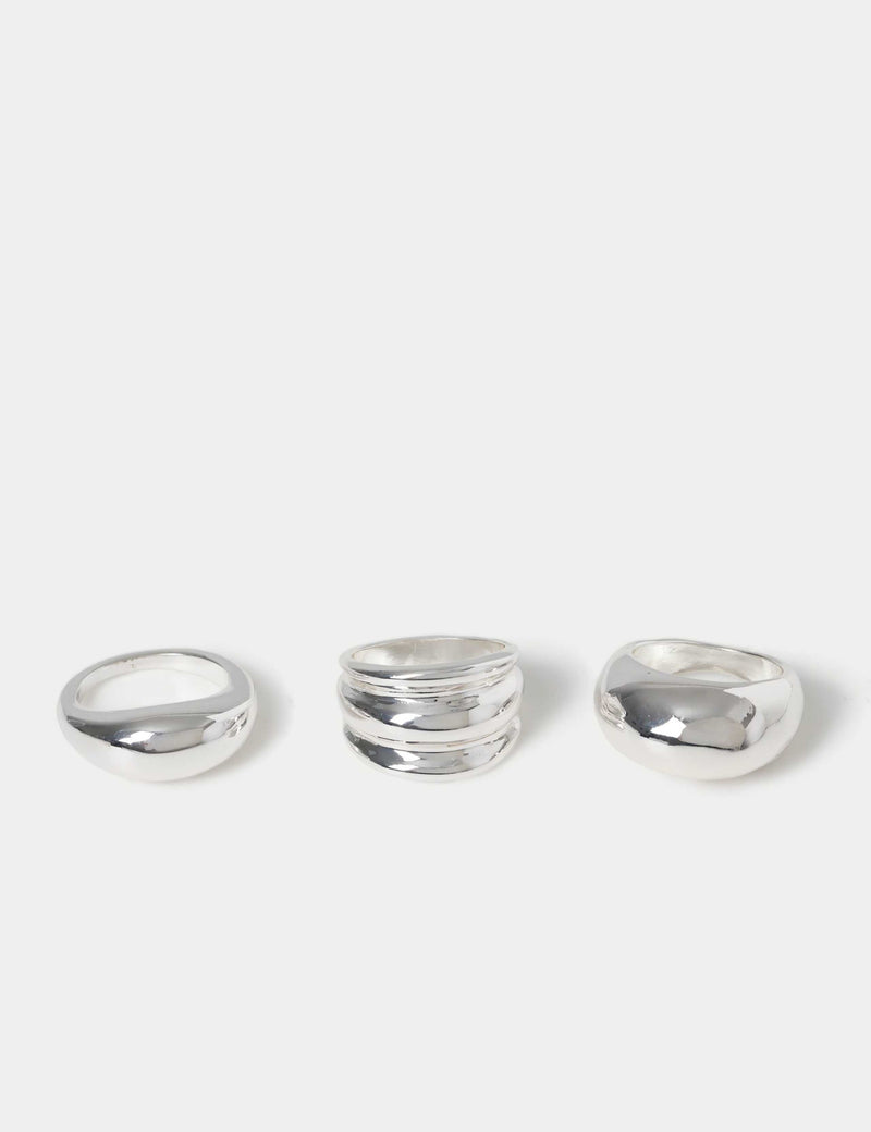 3 pack mixed metal rings set (British brand)