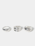 3 pack mixed metal rings set (British brand)
