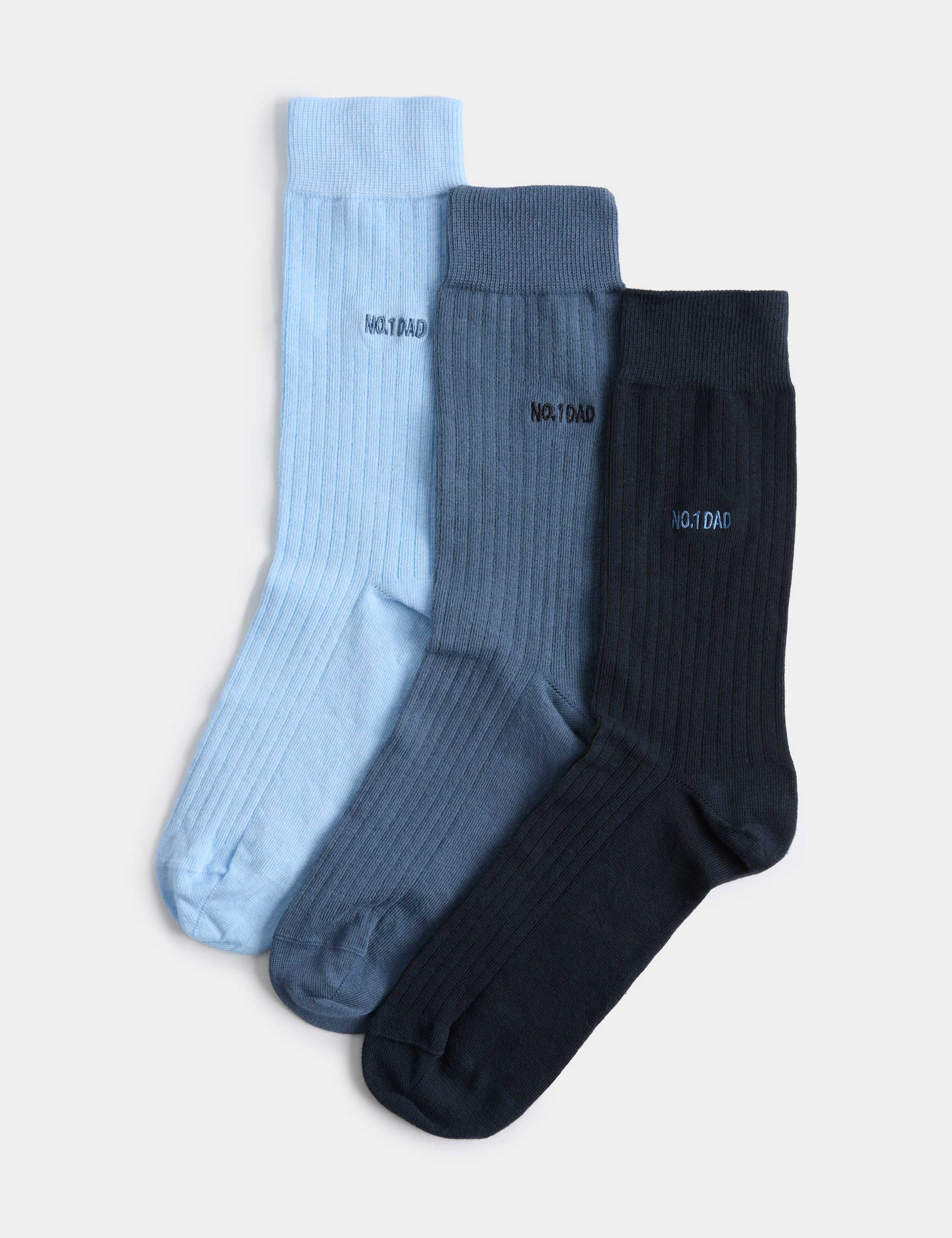M&S novelty No1 Dad cotton-rich socks 3 pack, UK version