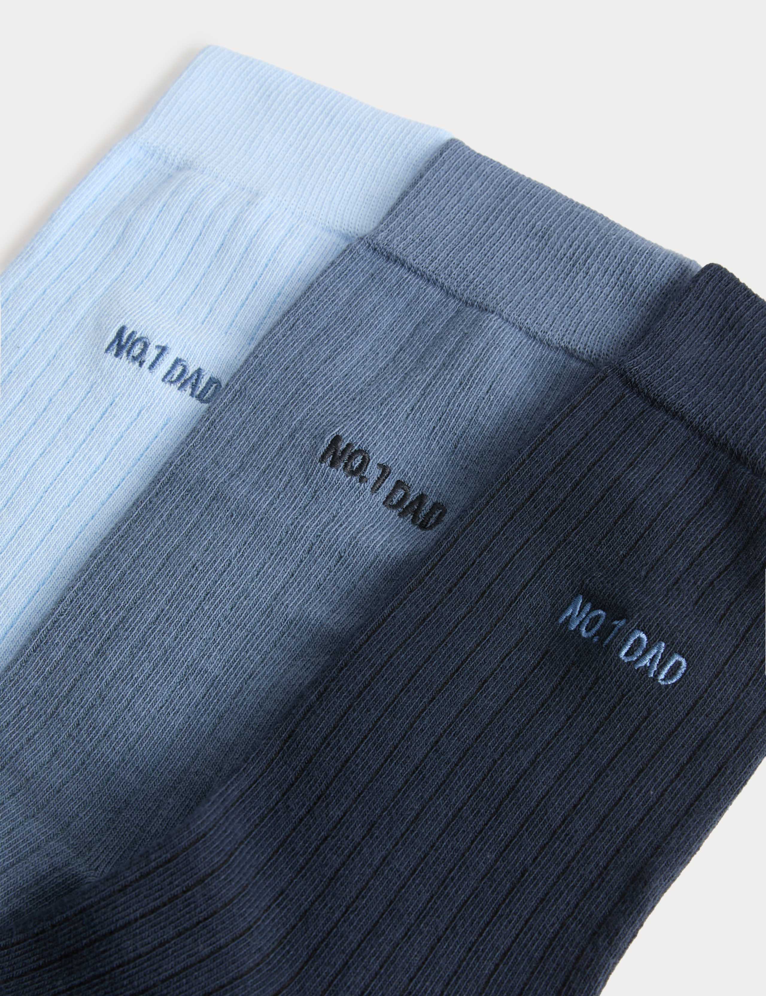 M&S novelty No1 Dad cotton-rich socks 3 pack, UK version