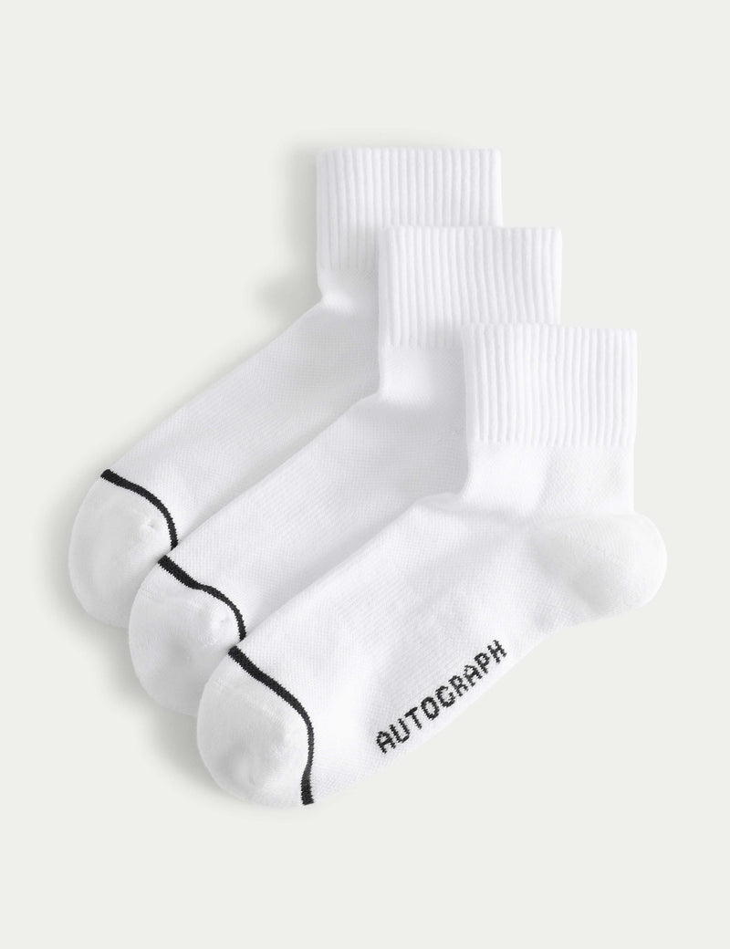 Autograph Pima cotton quarter liner socks 3 pack - British product