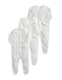 Mamas & Papas cloud sleepsuits 3 pack for 0-24 months, imported from the UK