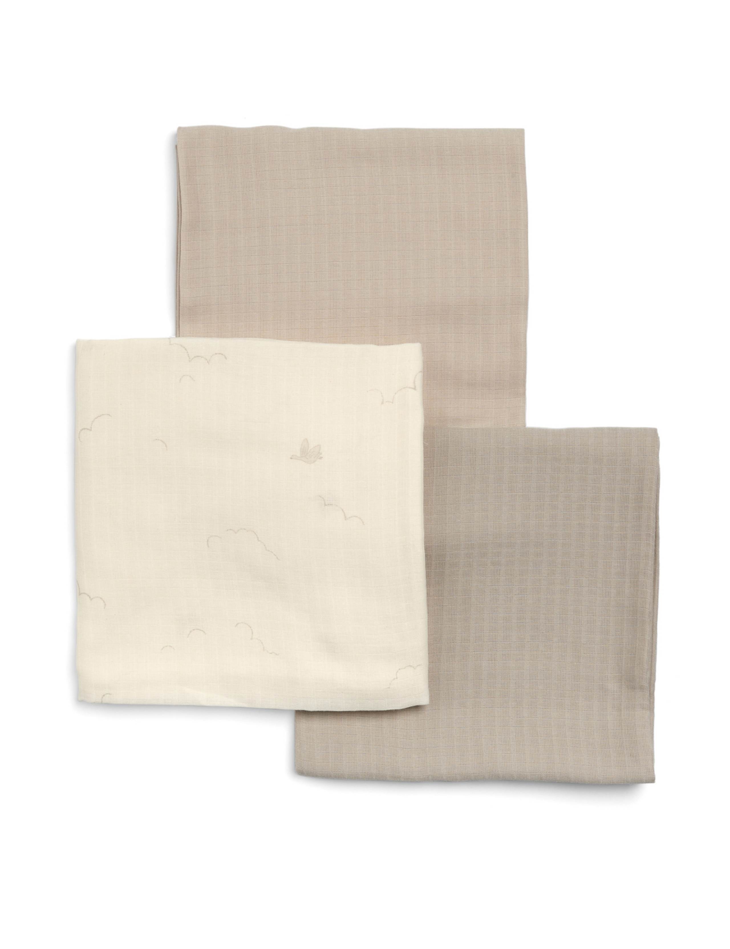 Mamas & Papas pure cotton muslin squares 3-pack (British brand)