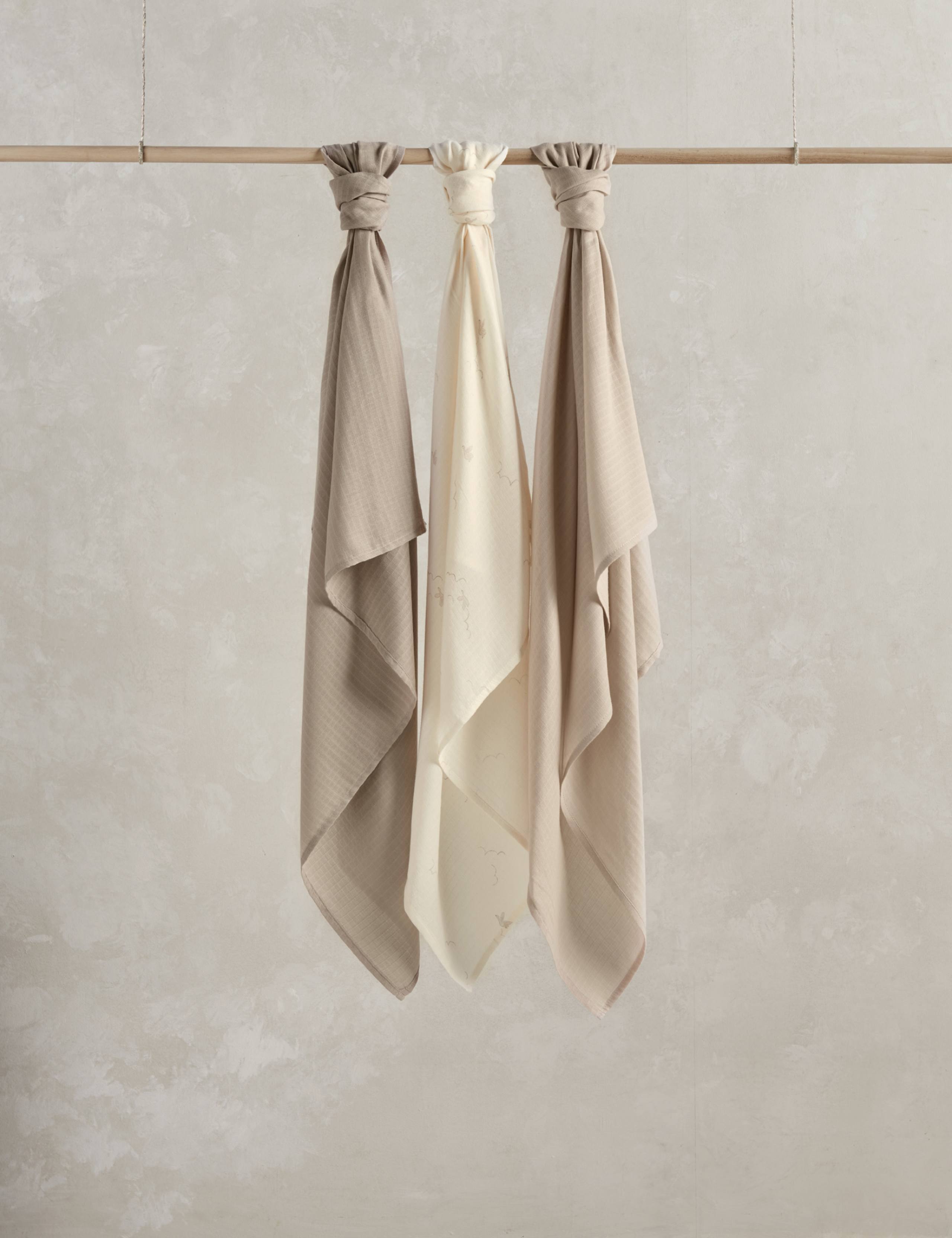 Mamas & Papas pure cotton muslin squares 3-pack (British brand)