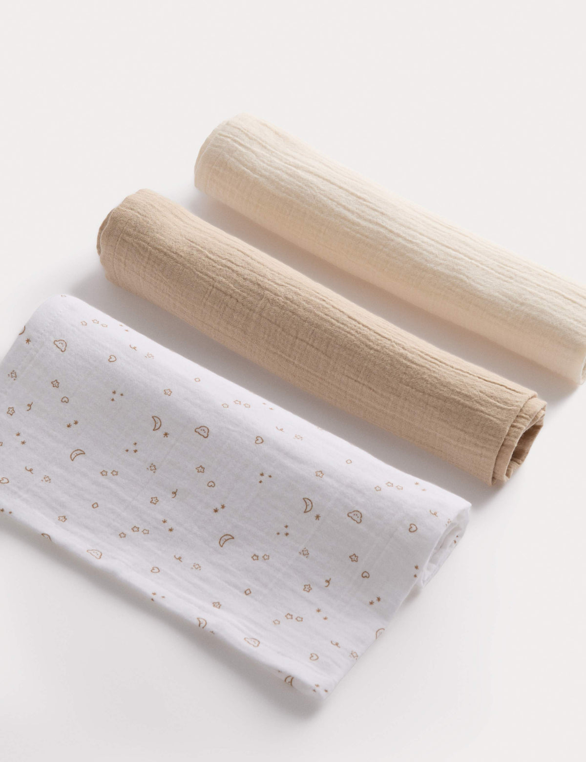 Pure cotton muslin squares 3-pack 58cm (British brand)