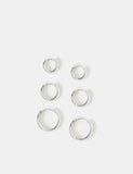 Accessorize 3 pack sterling silver plated hoop earrings 1.5 cm (British brand)