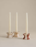 Striped ceramic dinner candle holders set of three (British brand)