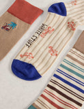 White Stuff 3 pack striped lobster socks, imported from the UK