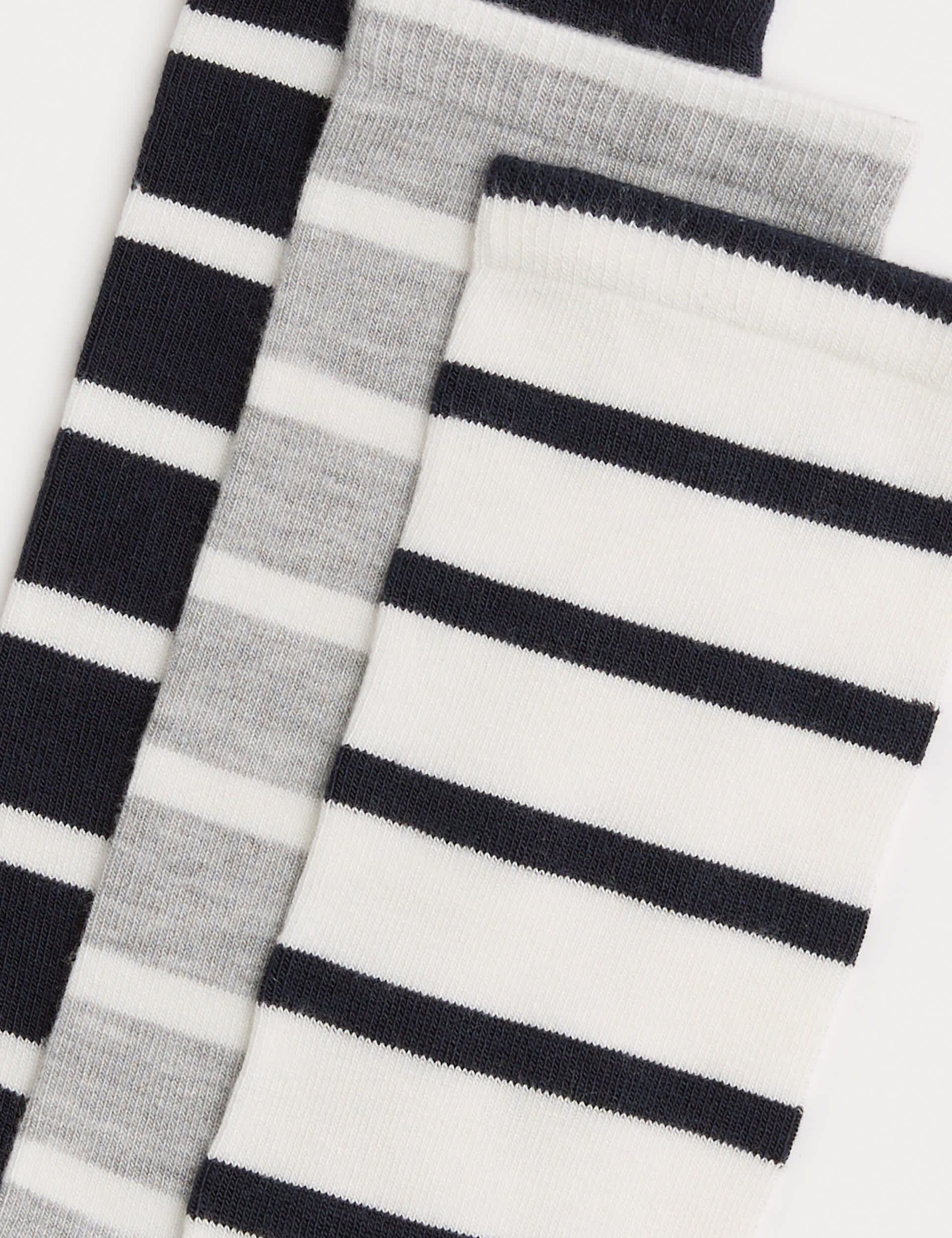 M&S supersoft striped crew socks pack of 3 - British product