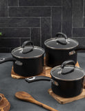 Circulon 3 piece non-stick saucepan set, UK version
