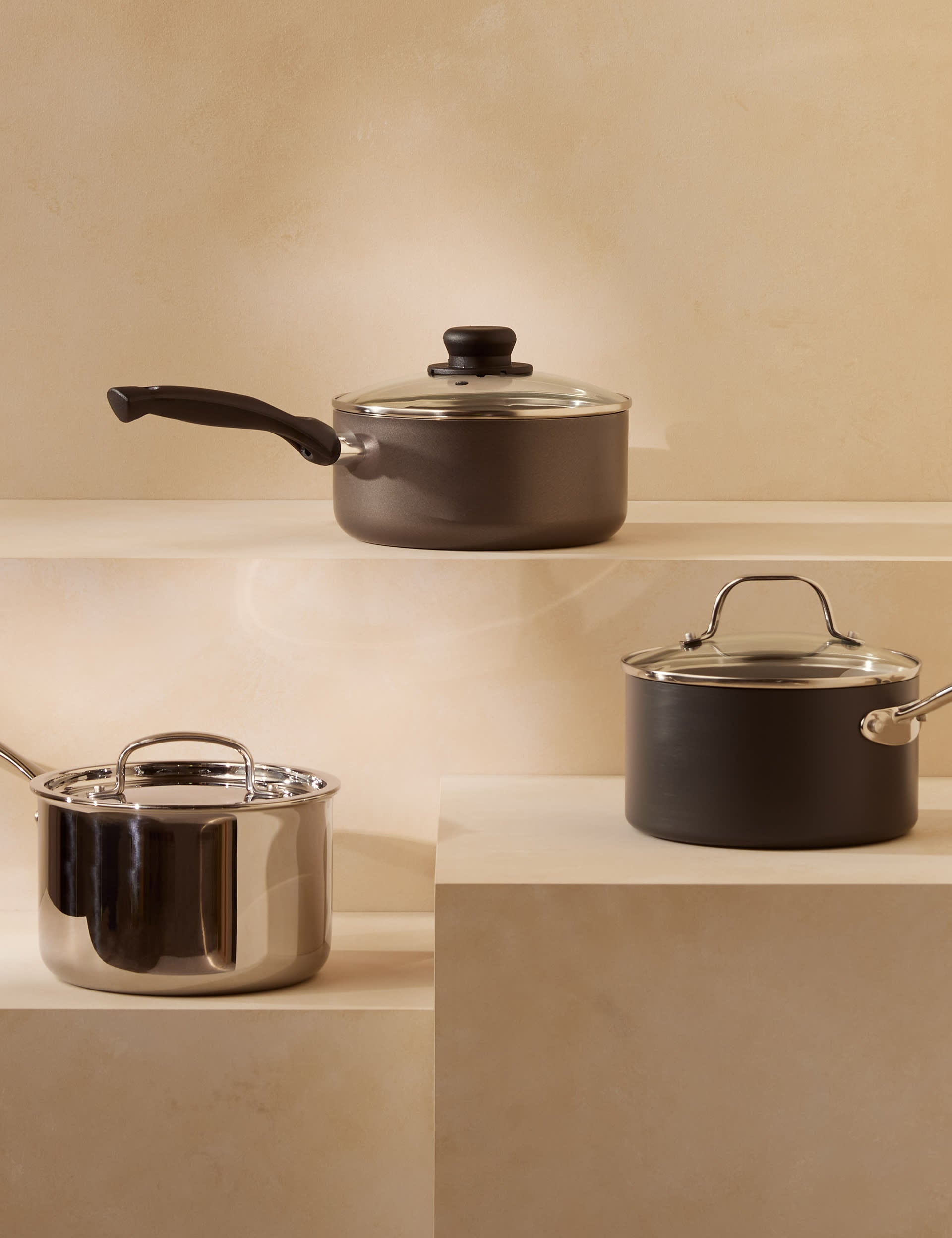 3 piece aluminium non-stick pan set - British product