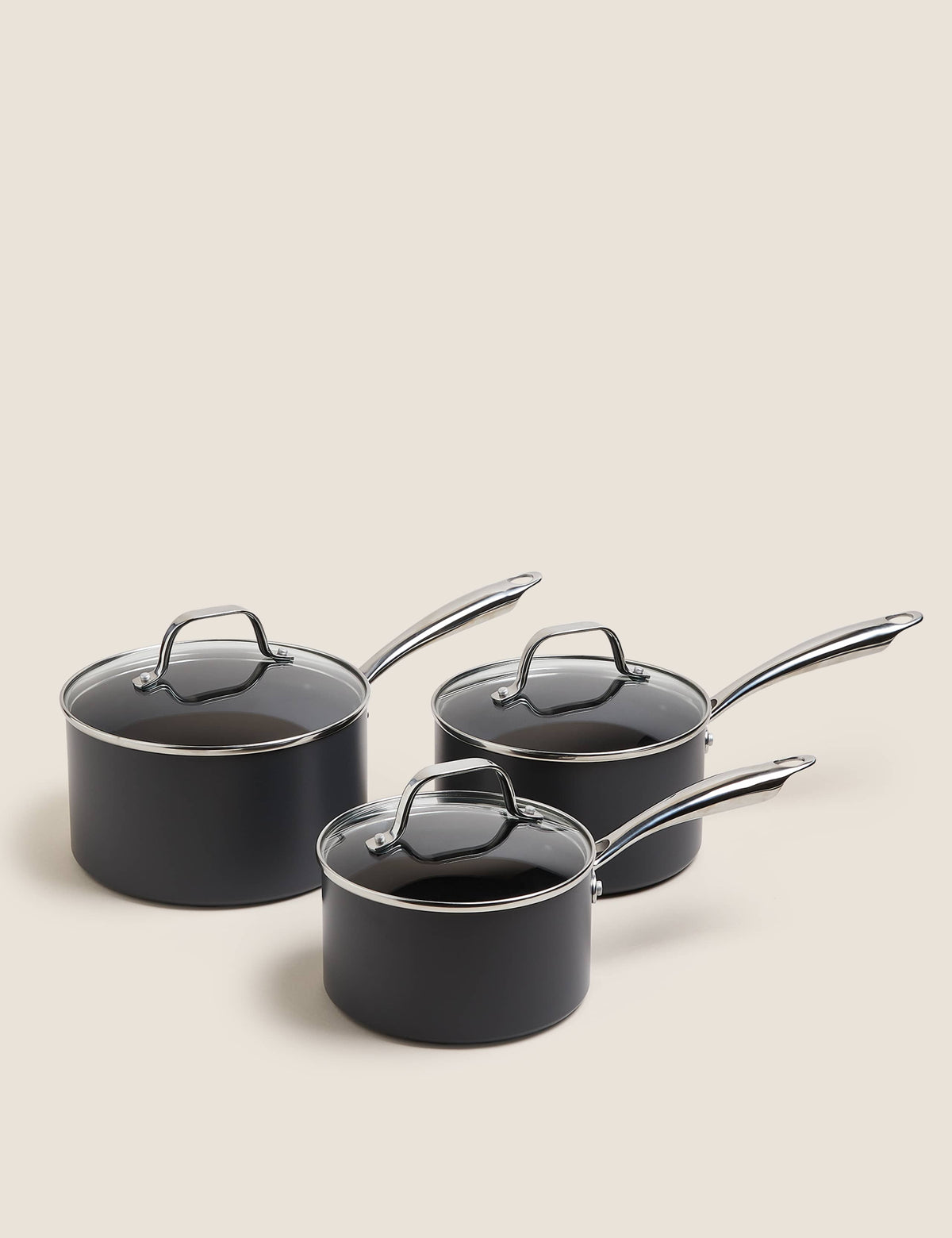 3 piece hard anodised pan set, UK version