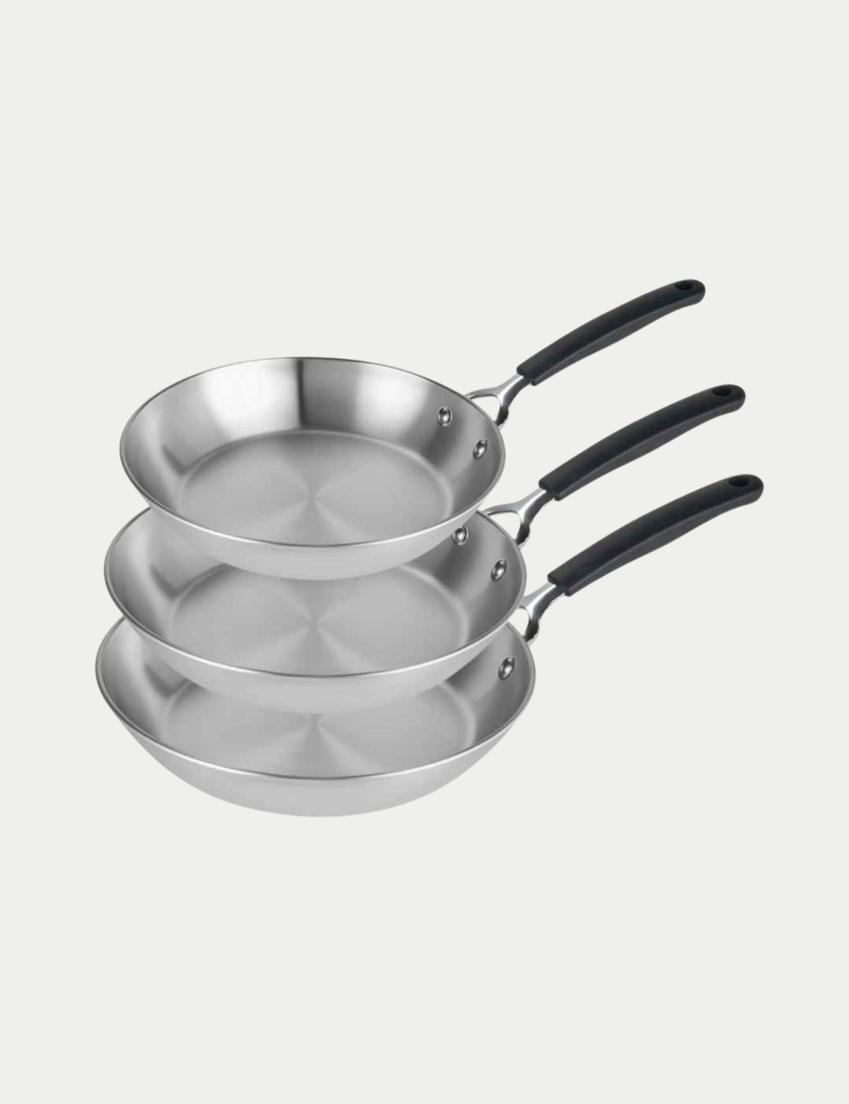 Prestige 3-piece stainless steel frying pan set - British product