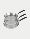 Prestige 3-piece stainless steel frying pan set - British product