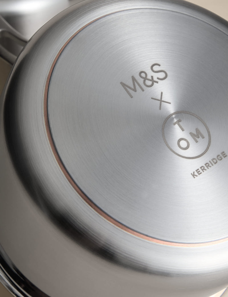 M&S 3-piece stainless steel saucepan set 16cm 18cm 20cm - British product