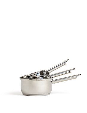 3 Piece Stainless Steel Pan Set