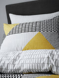 Catherine Lansfield ochre yellow grey geo duvet set - British product