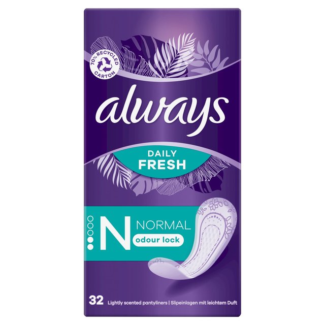 Always Dailies Fresh & Protect Normal Panty Liners   32 per pack GOODS M&S   