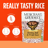 Merchant Gourmet wholegrain brown red wild rice 250g - British product